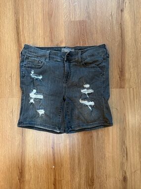 torrid Black Distressed Denim Shorts